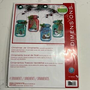 Dimensions Cross Stitch Kit Christmas Jar Ornaments